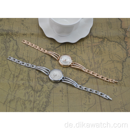 JW Fine Damen Quarzuhr Stahlband Kleines Zifferblatt Charm Damenuhren mit Strass Fashion Rose Gold Armbanduhr für Mädchen